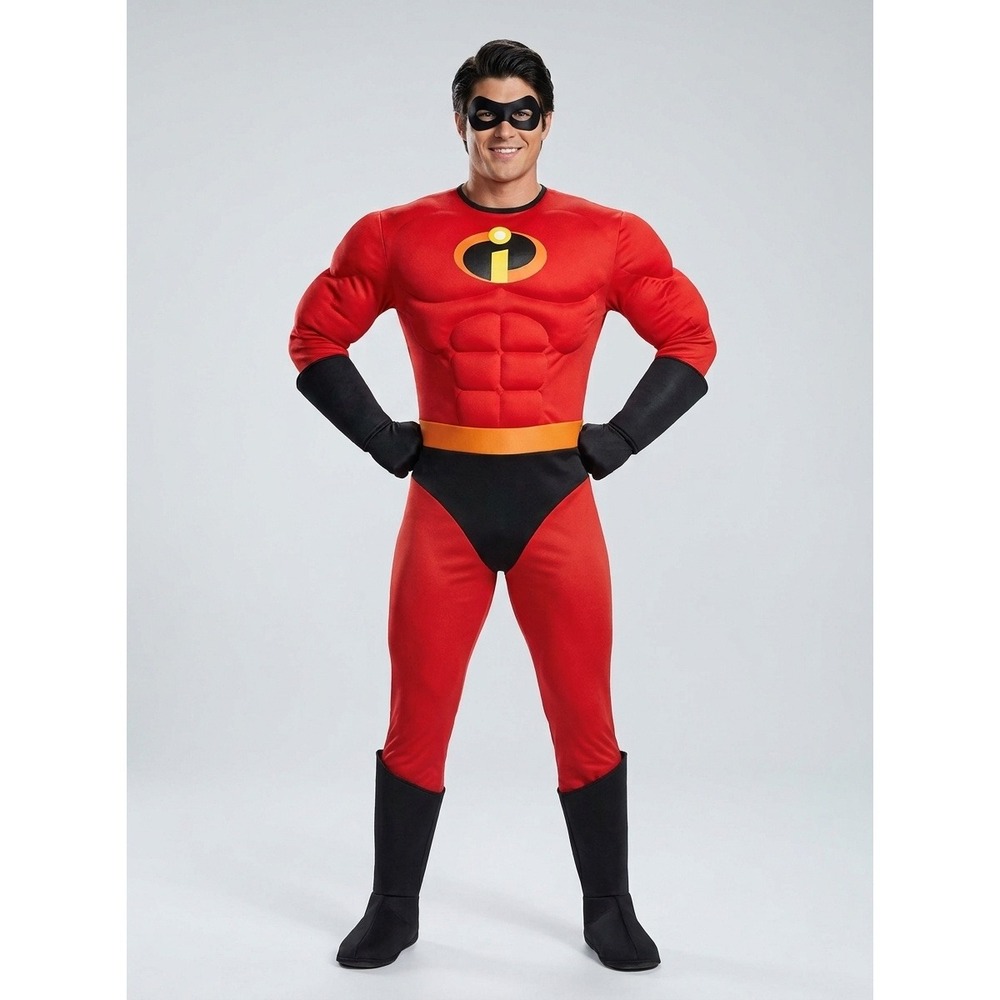 Mr Incredible Deluxe Muscle Costume Mens Disney Disguise Red Black Medium 38-40